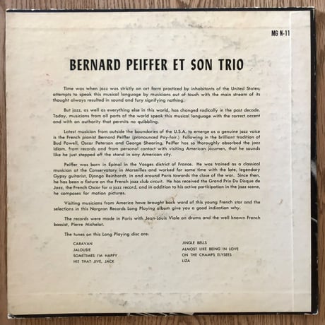 BERNARD PEIFFER - et son Trio (NORGRAN MGN-11)