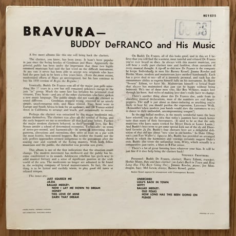 BUDDY DeFRANCO - Bravura (VERVE MGV-8315)