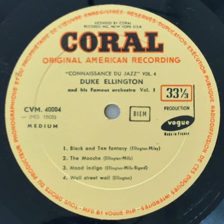 DUKE ELLINGTON - Connaissance du Jazz Vol.4 (CORAL/VOGUE CVM.40.004)