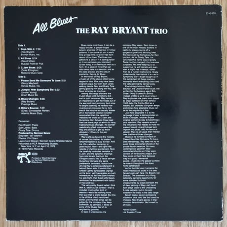 RAY BRYANT - All Blues (PABLO 2310 820)