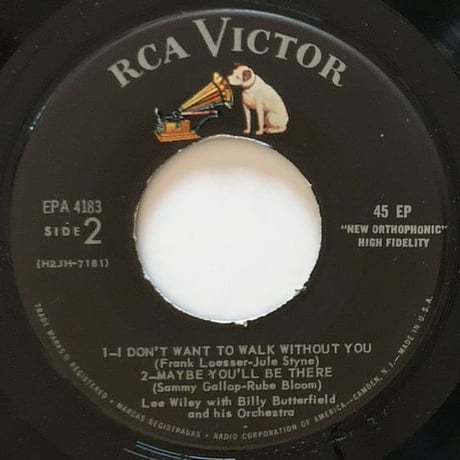 LEE WILEY with BILLY BUTTERFIELD - Lee & Billy (RCA VICTOR EPA-4183) 7inch EP