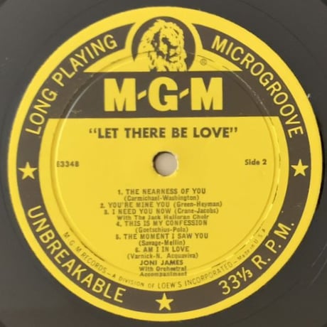 JONI JAMES - Let There Be Love (MGM E33418)