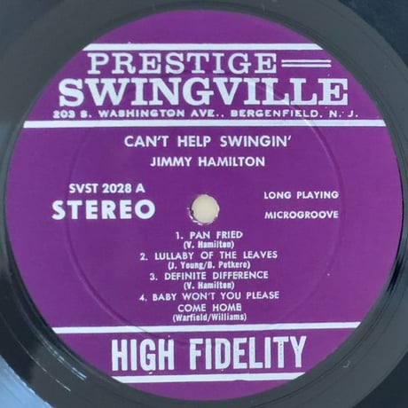 JIMMY HAMILTON - Can't Help Swinging (SWINGVILLE SVST2028)