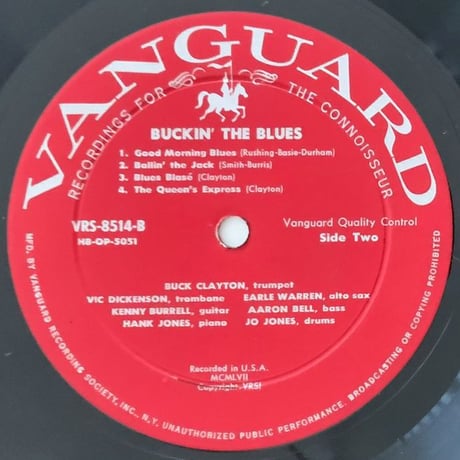 BUCK CLAYTON - Buckin' The Blues (VANGUARD VRS8514)