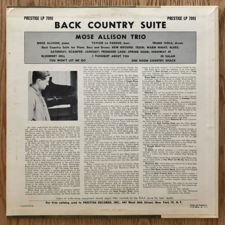 MOSE ALLISON - Back Country Suite (PRESTIGE PRLP7091)
