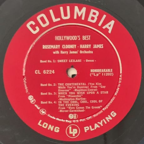 ROSEMARY CLOONEY & HARRY JAMES - Hollywood's Best (COLUMBIA CL6224)
