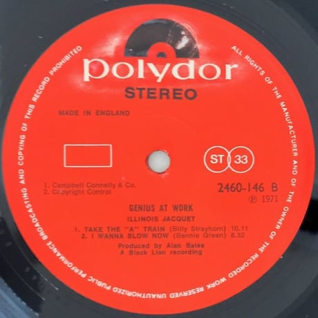 ILLINOIS JACQUET - Genius at Work! (POLYDOR/BLACK LION 2460 146)