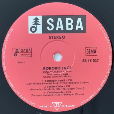 EUGEN CICERO - Rokoko-Jazz (SABA SB15027ST)