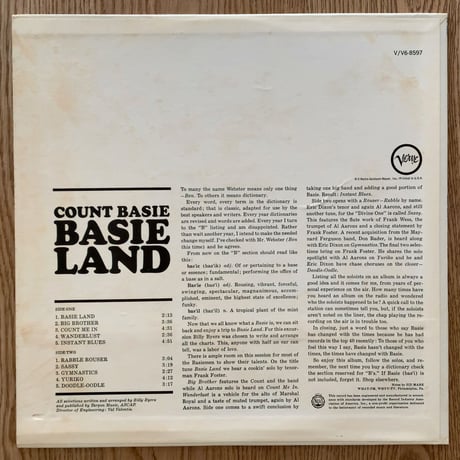 COUNT BASIE - Basie Land (VERVE V6-8597)