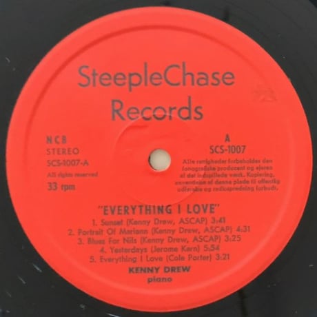 KENNY DREW - Everything I Love (STEEPLE CHASE SCS-1007)