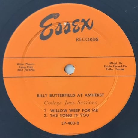 BILLY BUTTERFIELD - at Amherst (SUSSEX ESLP403)