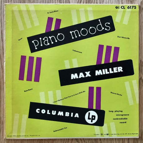 MAX MILLER - Piano Moods (COLUMBIA CL6175)