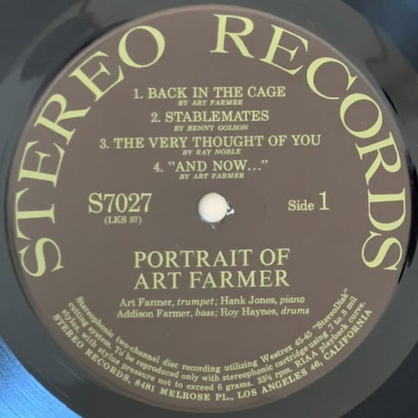 ART FARMER - Portrait Of (STEREO RECORDS S7027)