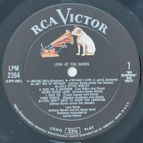 LENA HORNE - Lena at The Sands (RCA VICTOR LPM2364) Mono
