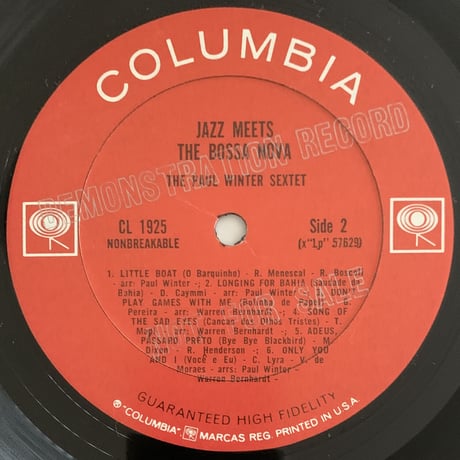 PAUL WINTER - Jazz Meets The Bossa Nova (COLUMBIA CL1925)