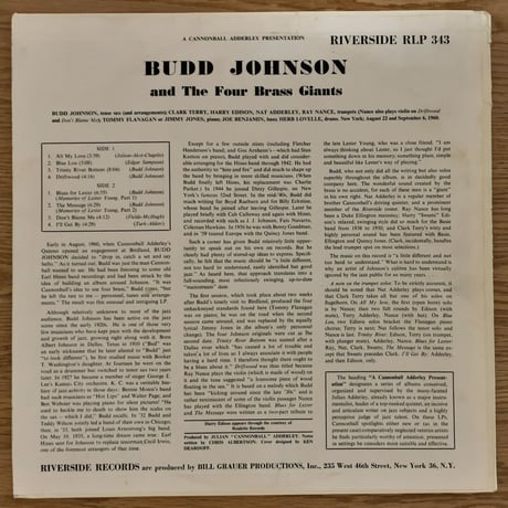 BUDD JOHNSON - And The Four Brass Giants (INTERDISC/RIVERSIDE RLP343)