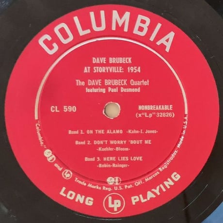 DAVE BRUBECK - at Storyville 1954 (COLUMBIA CL590)