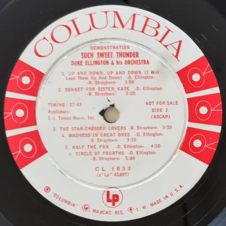 DUKE ELLINGTON - Such Sweet Thunder (COLUMBIA CL1033)
