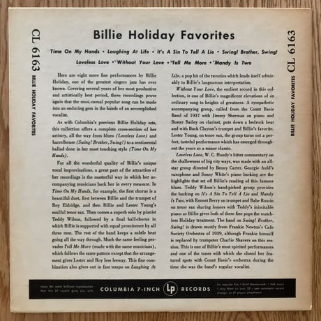 BILLIE HOLIDAY - Favorites (COLUMBIA CL6163)