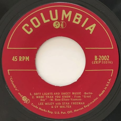 LEE WILEY - Night in Manhattan (COLUMBIA B-2002) 7inch EP