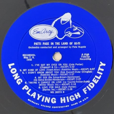 PATTI PAGE - in The Land of Hi-Fi (EMARCY MG36074)