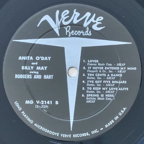 ANITA O'DAY - Swing Rodgers and Hart (VERVE MGV-2141)