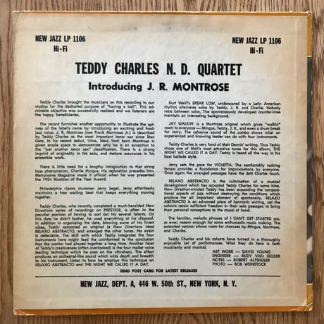 TEDDY CHARLES - N.D. Quartet (NEW JAZZ NJLP1106)