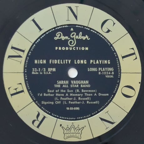 SARAH VAUGHAN - Hot Jazz (REMINGTON R1024)