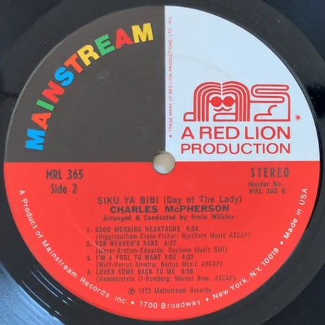 CHARLES McPHERSON - Siku Ya Bibi (Day Of The Lady) (MAINSTREAM MRL365)