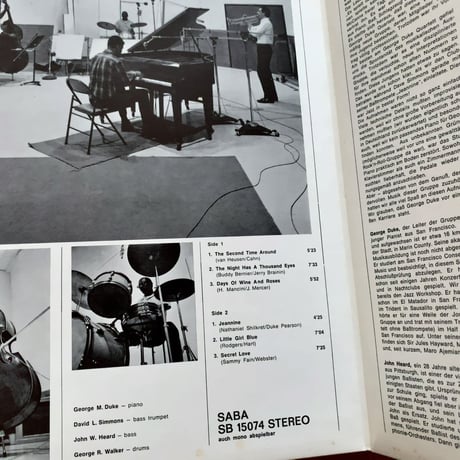 GEORGE DUKE - Presented By The Jazz Workshop 1966 of San Francisco (SABA SB15074ST)