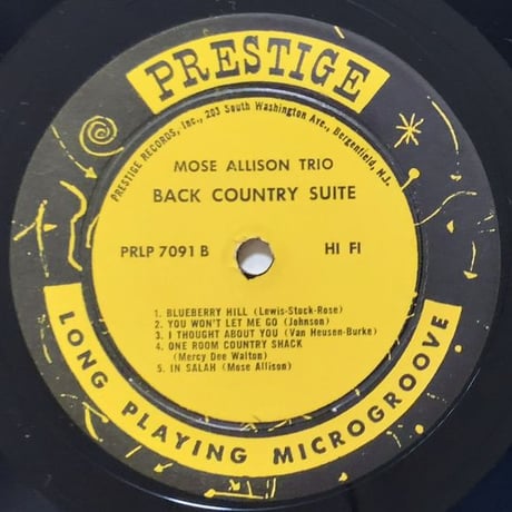 MOSE ALLISON - Back Country Suite (PRESTIGE PRLP7091)