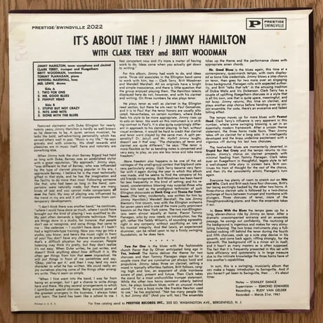 JIMMY HAMILTON - It's About Time (SWINGVILLE SVLP2022)