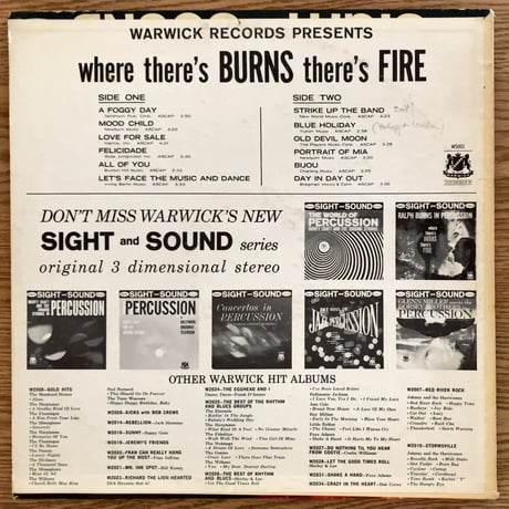 RALPH BURNS - Where There's Burns There's Fire (WARWICK W5001)