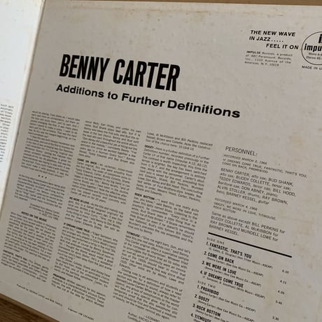 BENNY CARTER - Additions To Further Definitions (impulse! AS-9116)
