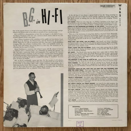 BENNY GOODMAN - B.G. in Hi-Fi (CAPITOL W565)