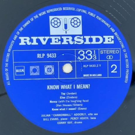 CANNONBALL ADDERLEY - Know What I Mean (INTERDISC RLP9433)