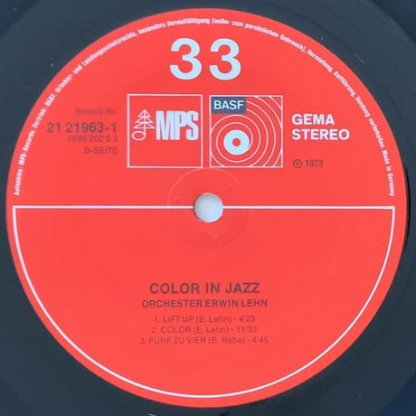 ORCHESTER ERWIN LEHN - Color in Jazz (MPS/BASF 21 21963-1)