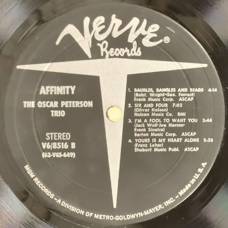 OSCAR PETERSON - Affinity (VERVE V6/8516)