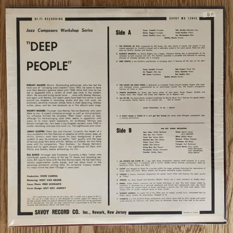 SHELLY MANNE - Deep People (SAVOY MG12045) Re