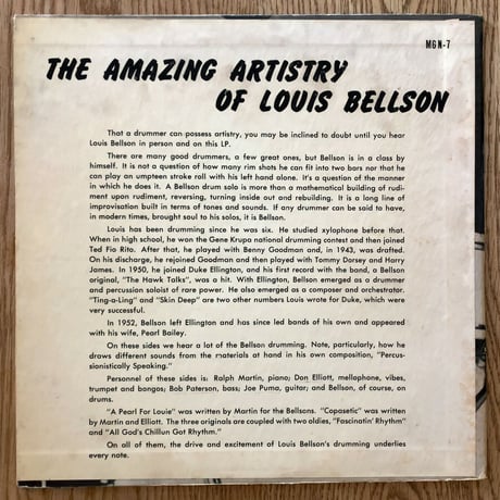 LOUIS BELLSON - The Amazing Artistry of (NORGRAN MGN-7)