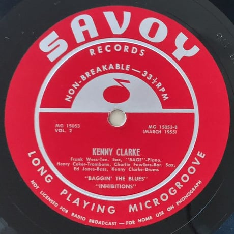 KENNY CLARKE - Vol.2 (SAVOY MG15053)