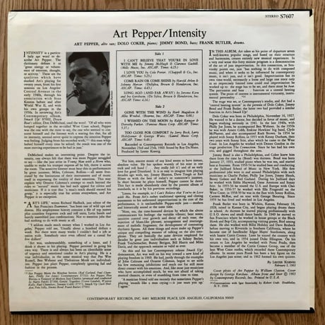 ART PEPPER - Intensity (CONTEMPORARY S7607)
