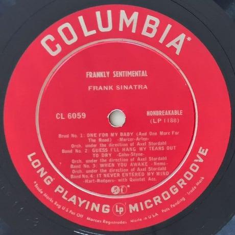 FRANK SINATRA - Frankly Sentimental (COLUMBIA CL6059)