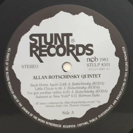 ALLAN BOTSCHINSKY - Allan Botschinsky Quintet (STUNT STULP8301)