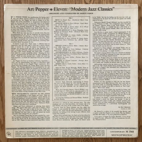 ART PEPPER - Modern Jazz Classics (CONTEMPORARY M3568)