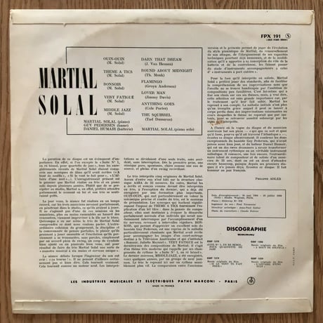 MARTIAL SOLAL - Martial Solal (COLUMBIA FPX191)
