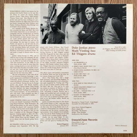 DUKE JORDAN - Flight to Denmark (STEEPLECHASE SCS-1011)