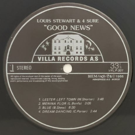 LOUIS STEWART - Good News (VILLA VRLP001)