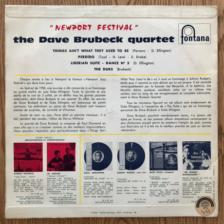DAVE BRUBECK - Newport Festival (FONTANA 880.201MZ)
