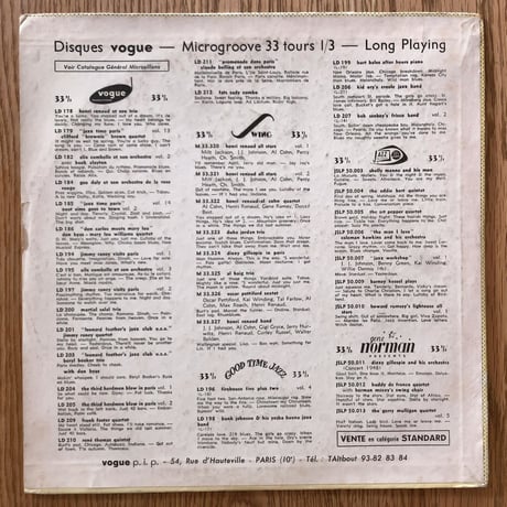 DON BYAS & BERYL BOOKER - Don Byas & Le Beryl Booker Trio a Paris (VOGUE L.D.203)